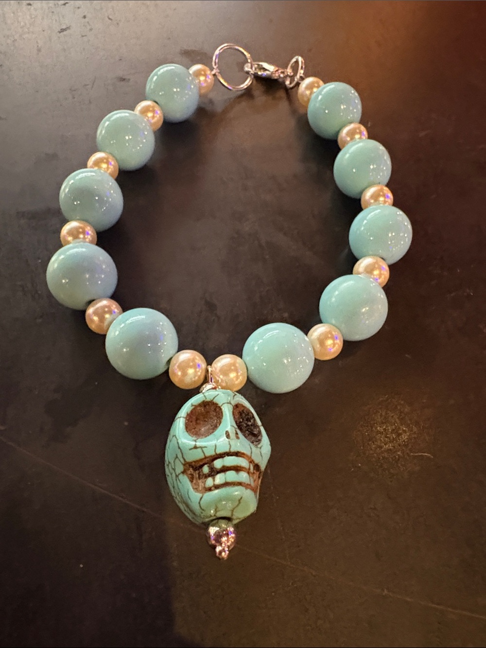OKO Creations Howlite Pearl and turquoise bracelet